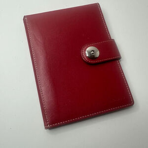 Women's LODIS Red Leather Travel Passport & Card Holder Wallet